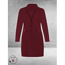 Plus Basics Blazer Long Jacket Berry